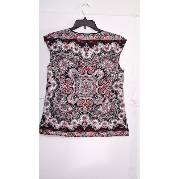 A Talbots Women's Top Sleeveless Bohemian Eastern Gypsy Office Siren M - Picture 8 of 9